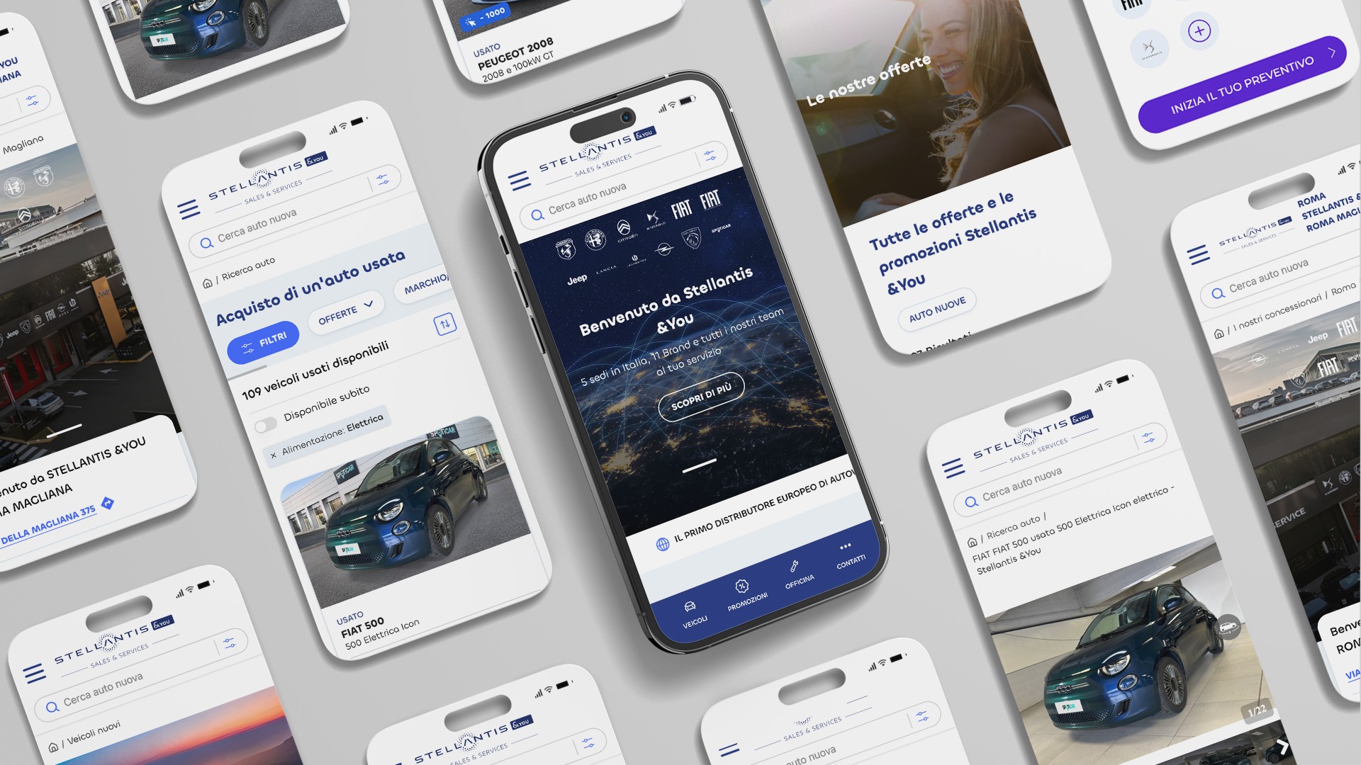 Schermata home del portale su mobile
