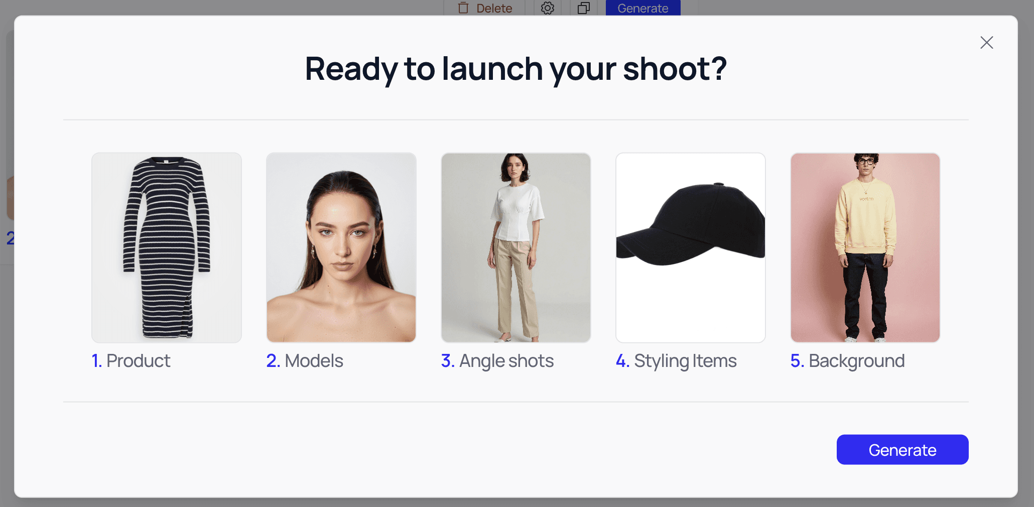 How to launch your AI Photoshoot with Veeton