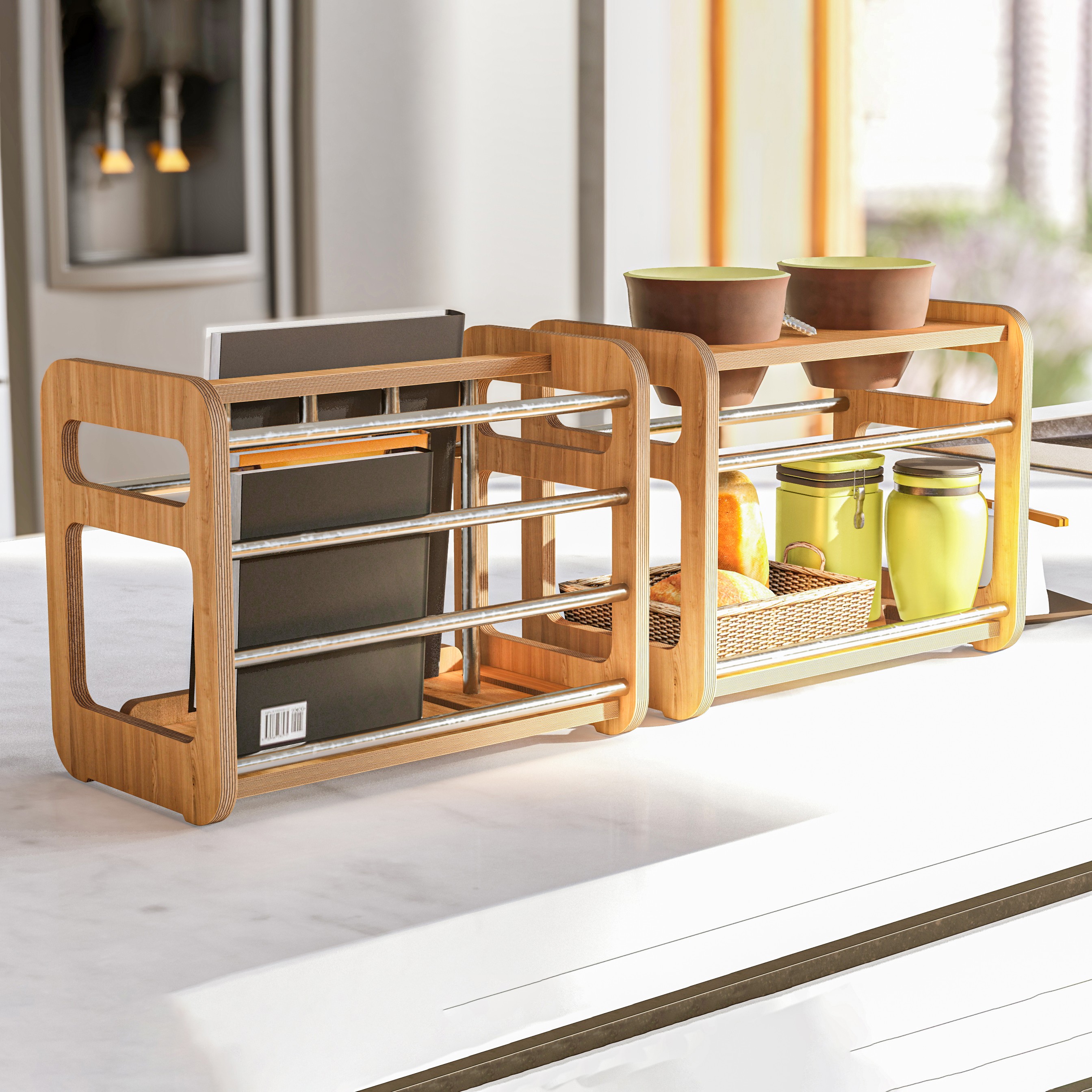 Standalone Kitchen Organizer Shelf