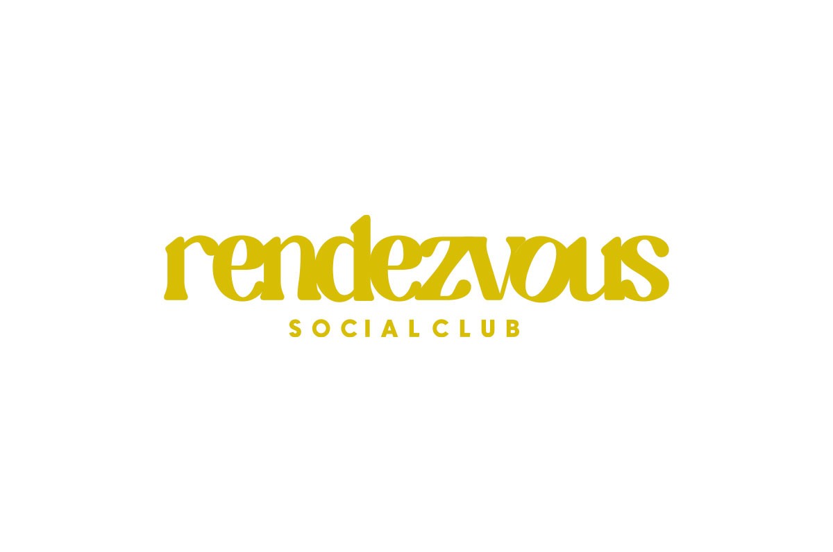 Alternate Yellow logo of Rendezvous Social Club Mallorca on white background