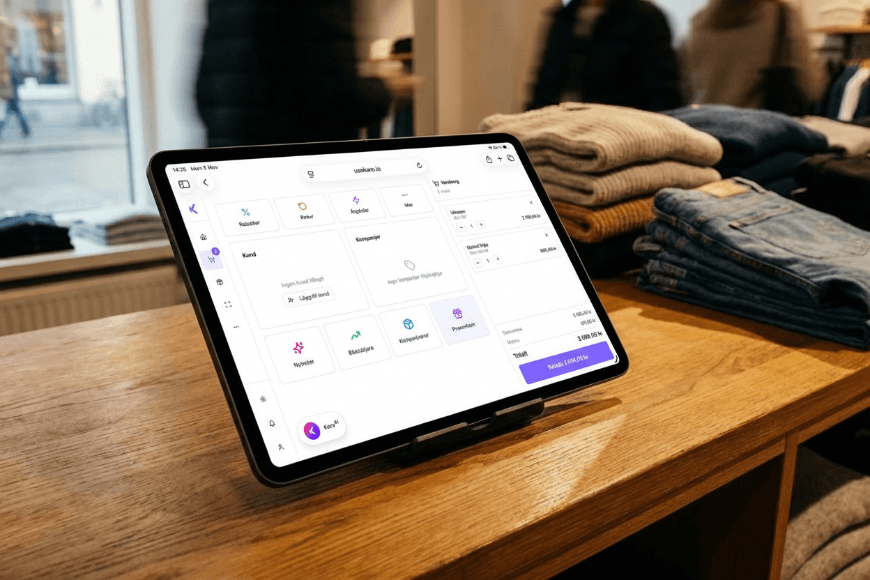 Smiling man and woman standing together in front of a framed abstract artwork.