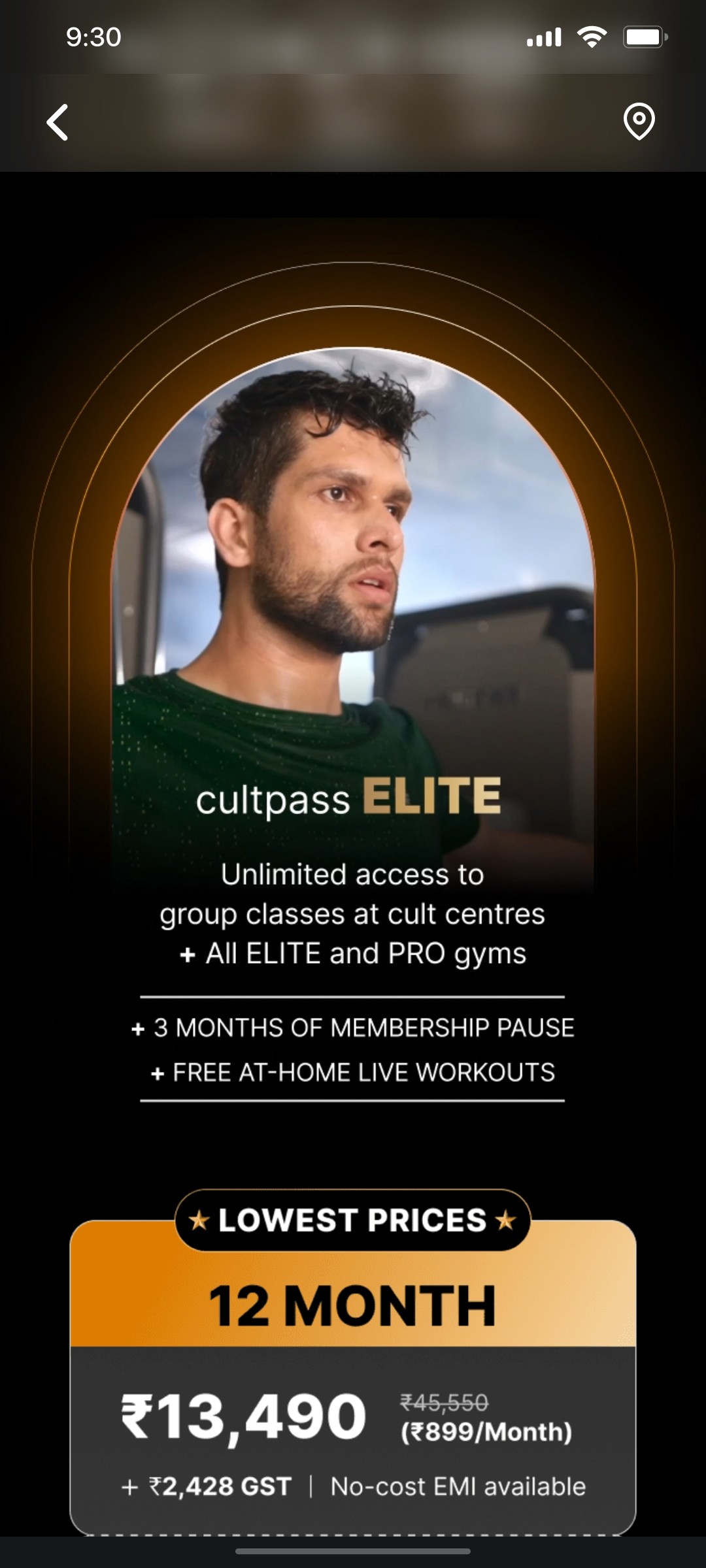 Cult.fit App Prize Screen