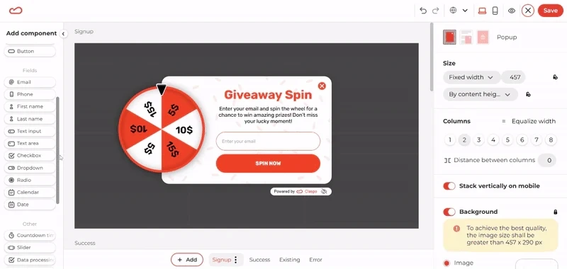 Spin-to-win-components