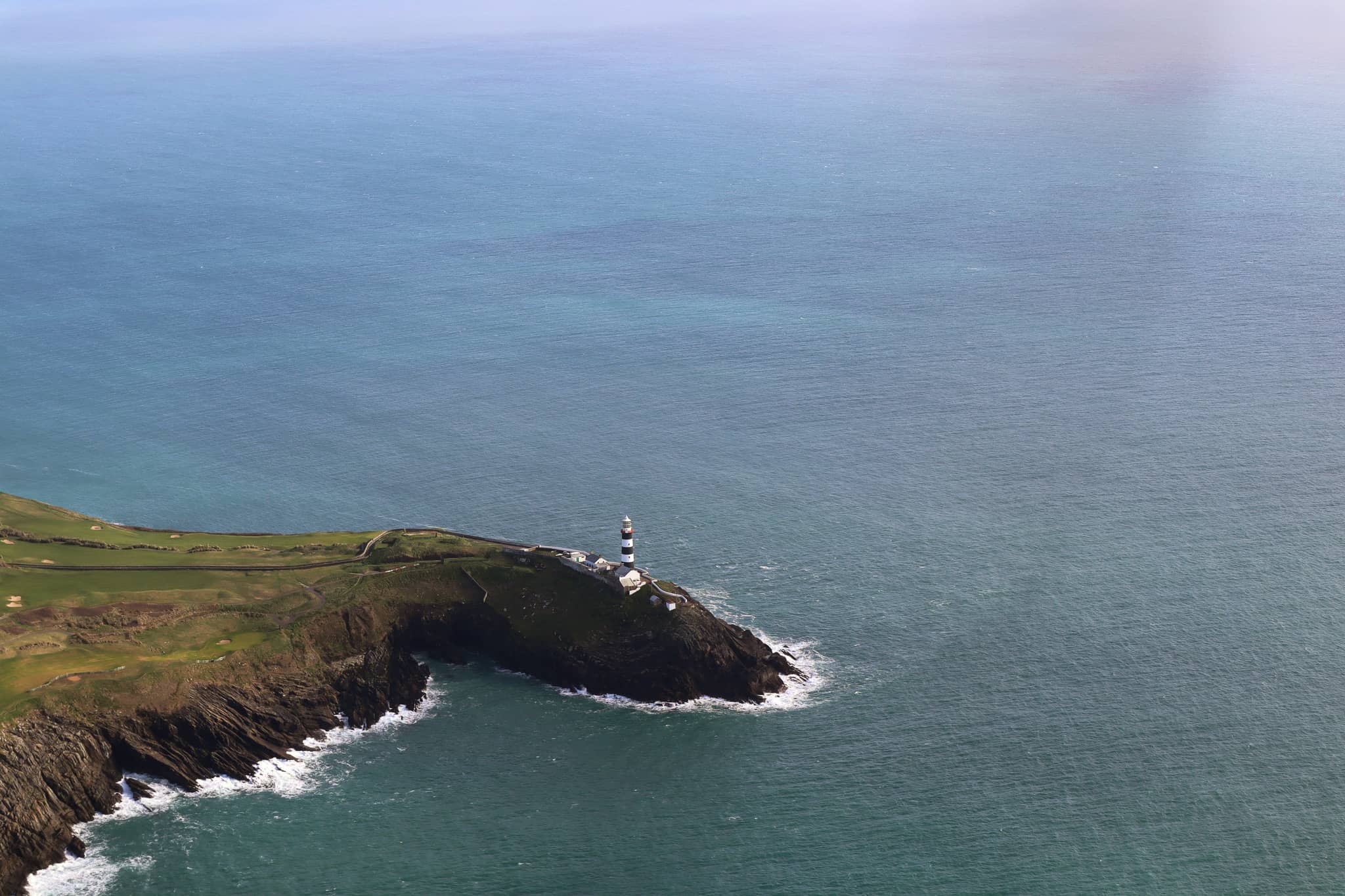 a small island with a church on top of it