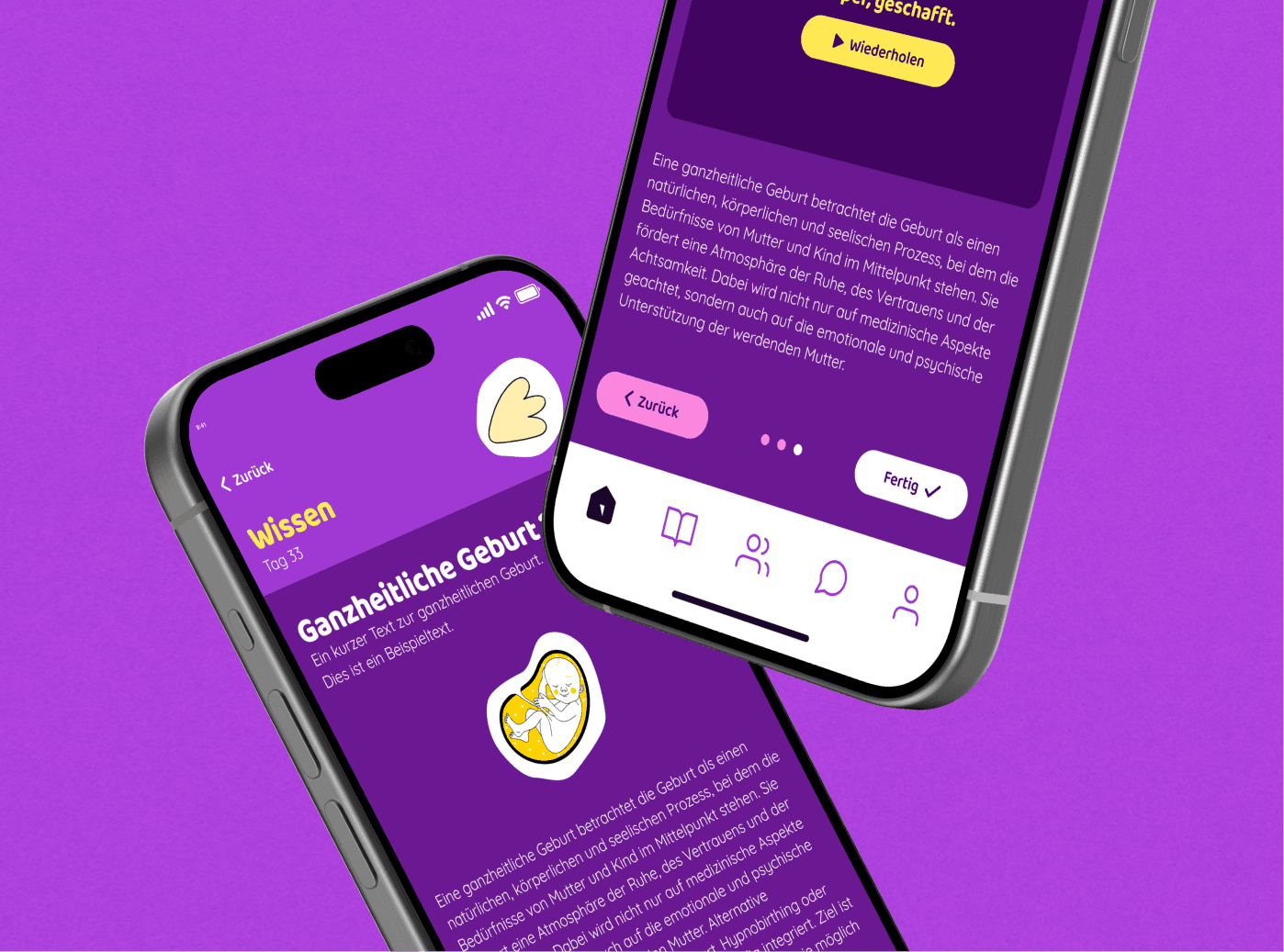 UI App Design Screens "My Doula"