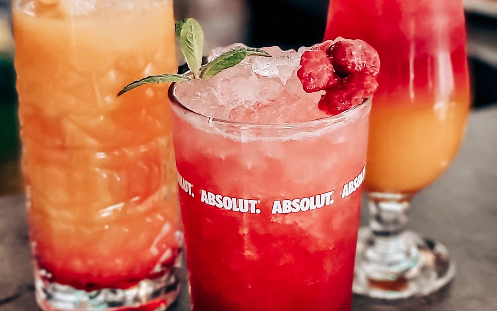 Cocktails on a table during Budapest sunset cruise on the Danube.