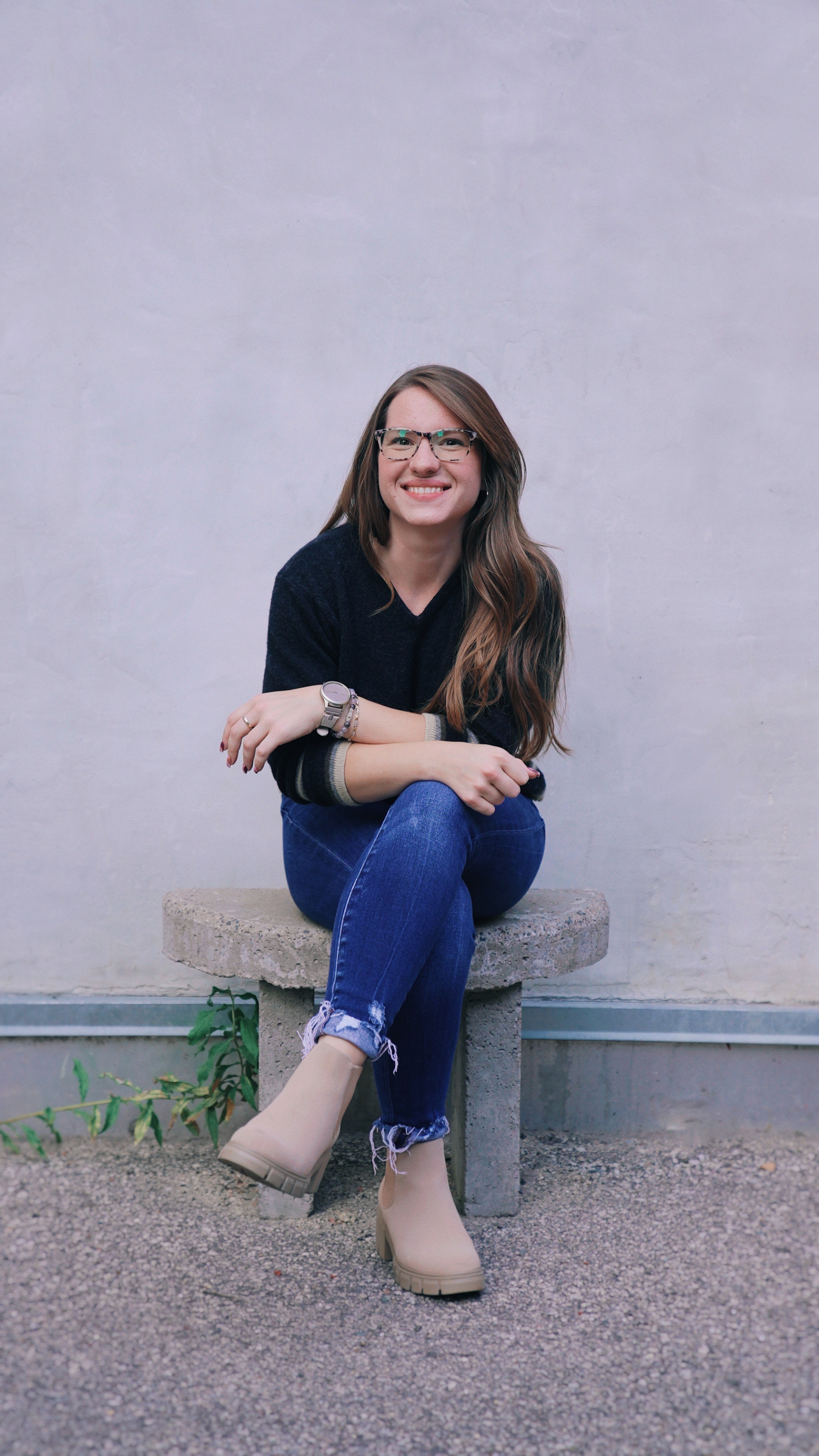 Portrait of portfolio creator – back view