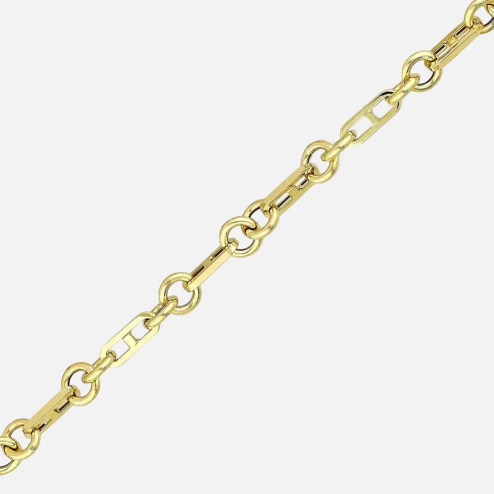 Assos Pırlanta 14 Ayar Altın Modern Zincir Tasarım Şık Bileklik