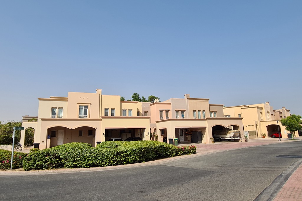 A row of houses in a residential area, located in the Springs 11 neighborhood.