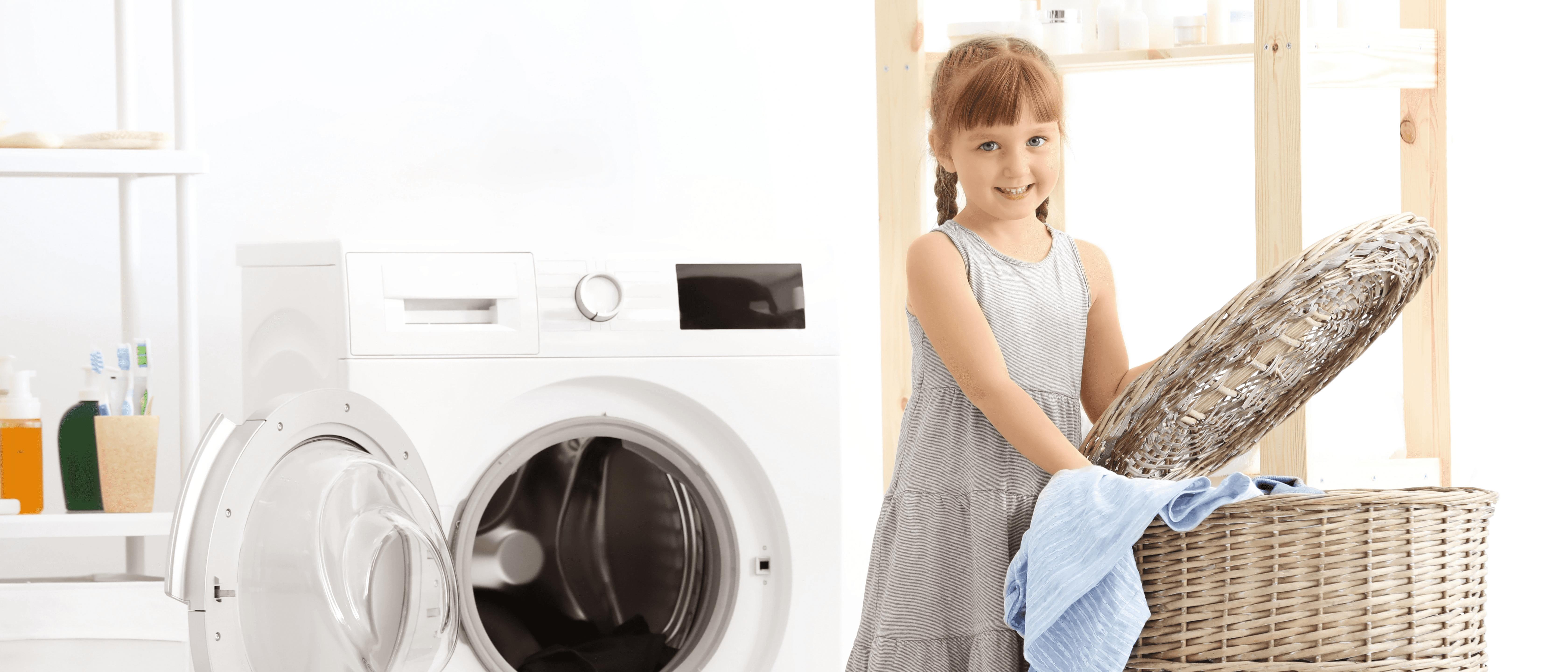 Girl doing laundry