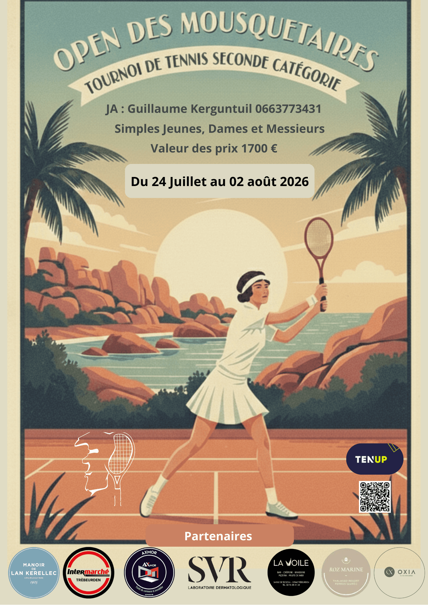 Affiche tournoi de tennis Trébeurden