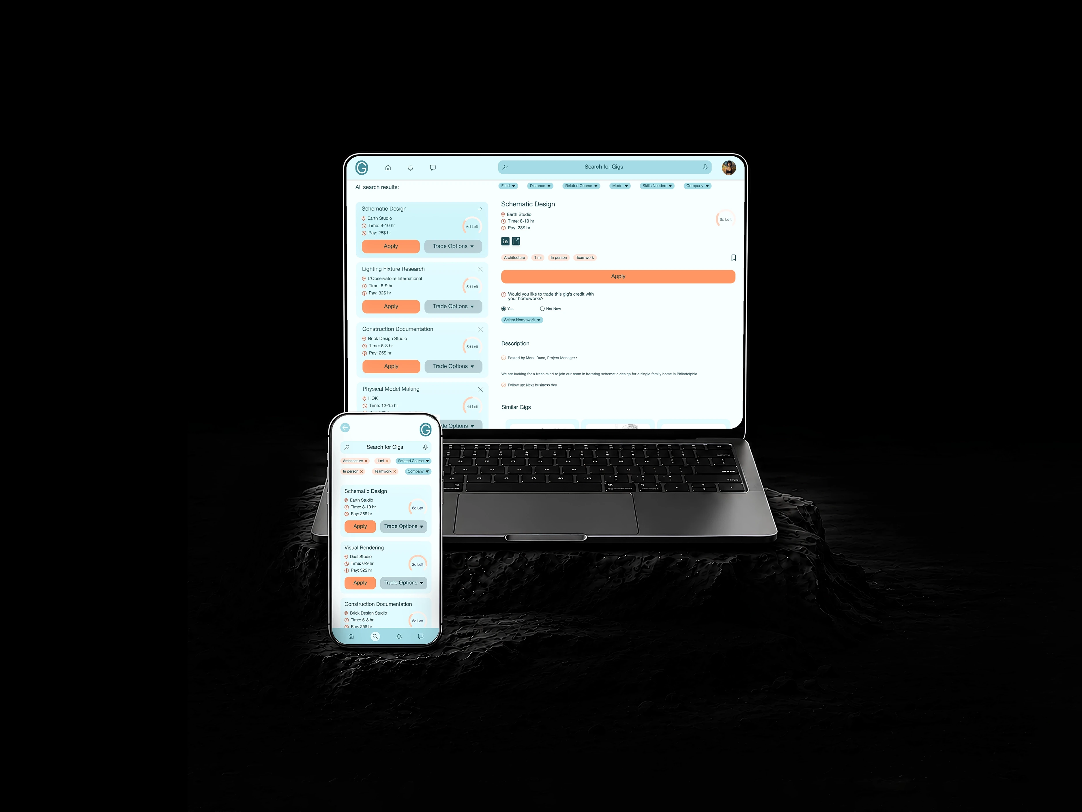 GapNet's Responsive Mock up