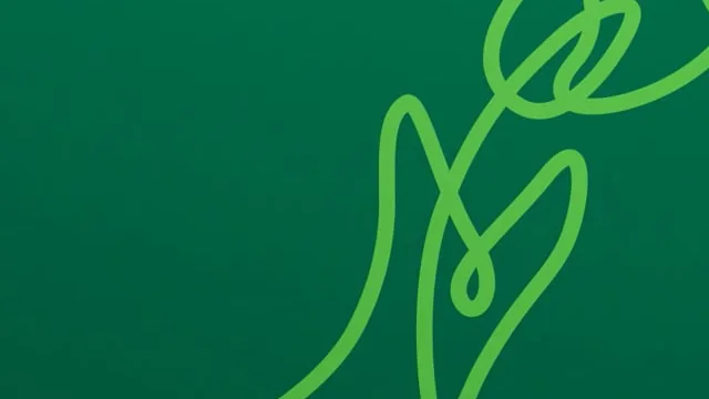 A flower drawn in one green line