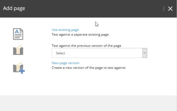 Sitecore page test options