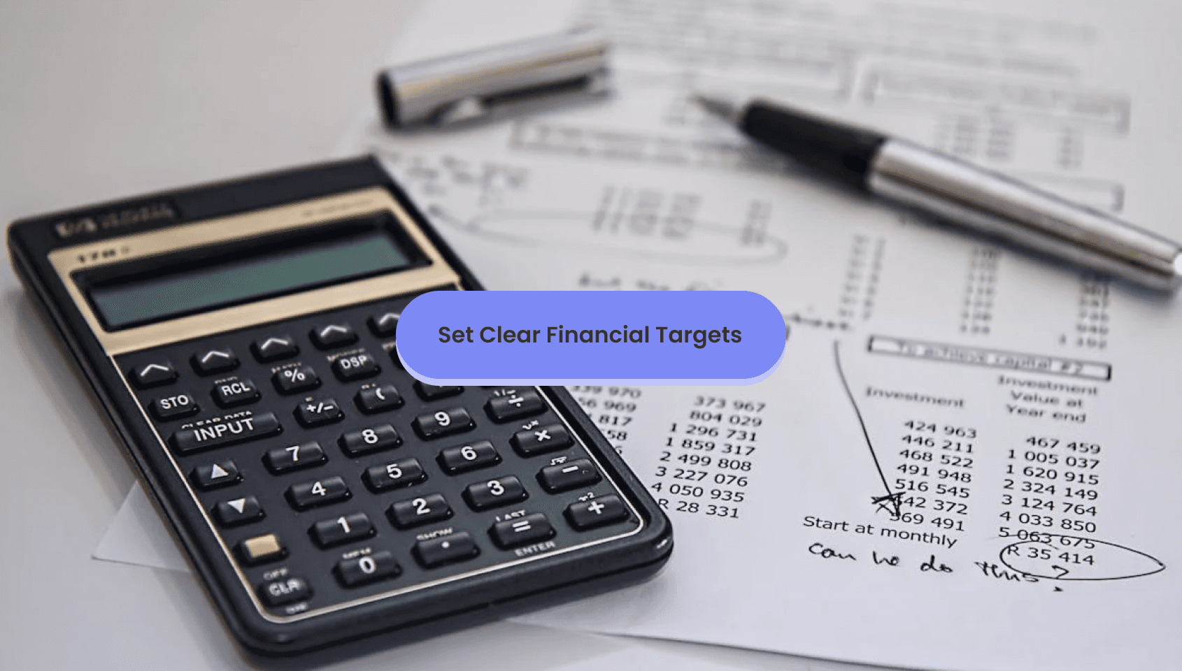 An image of calculate and some financial date.