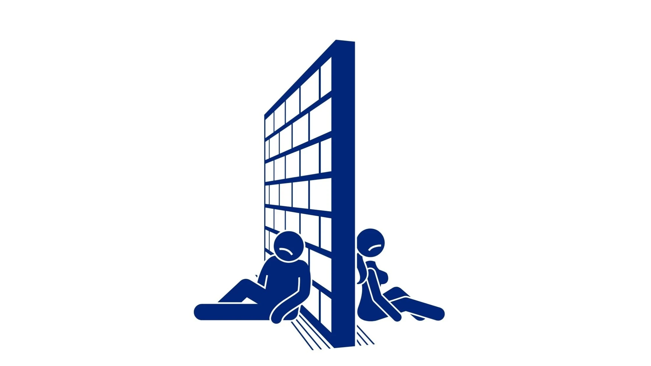 Graphical representation of people being sad, laying on the wall, image