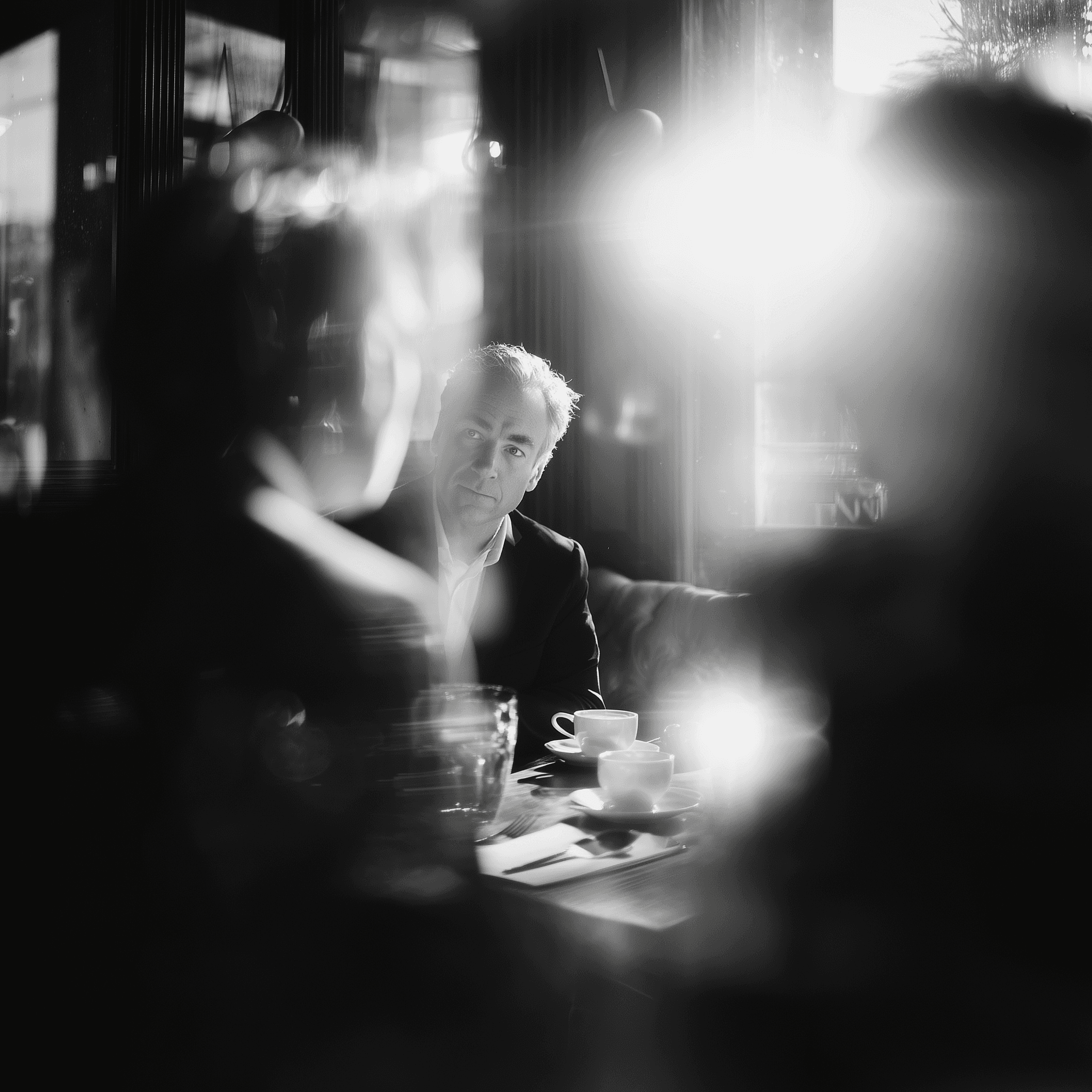 woman sitting around table holding tablet