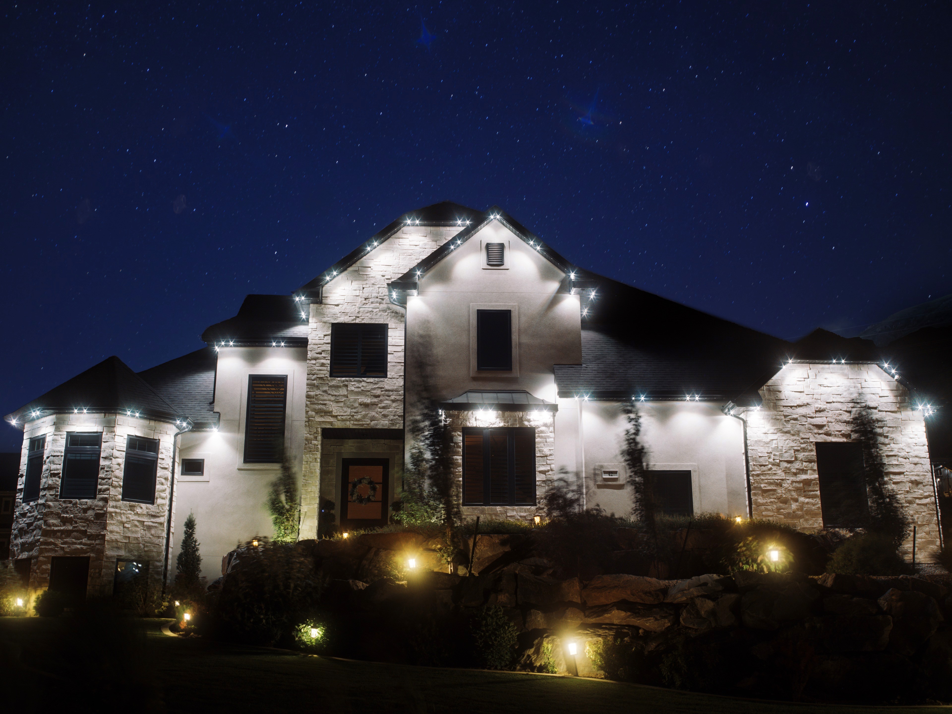 true white permanent Christmas lights