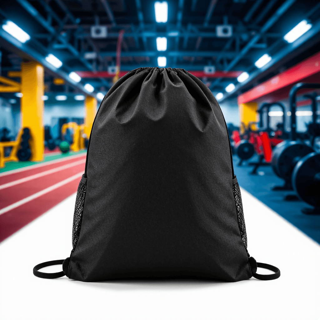 product photography of a drawstring backpack for casual use