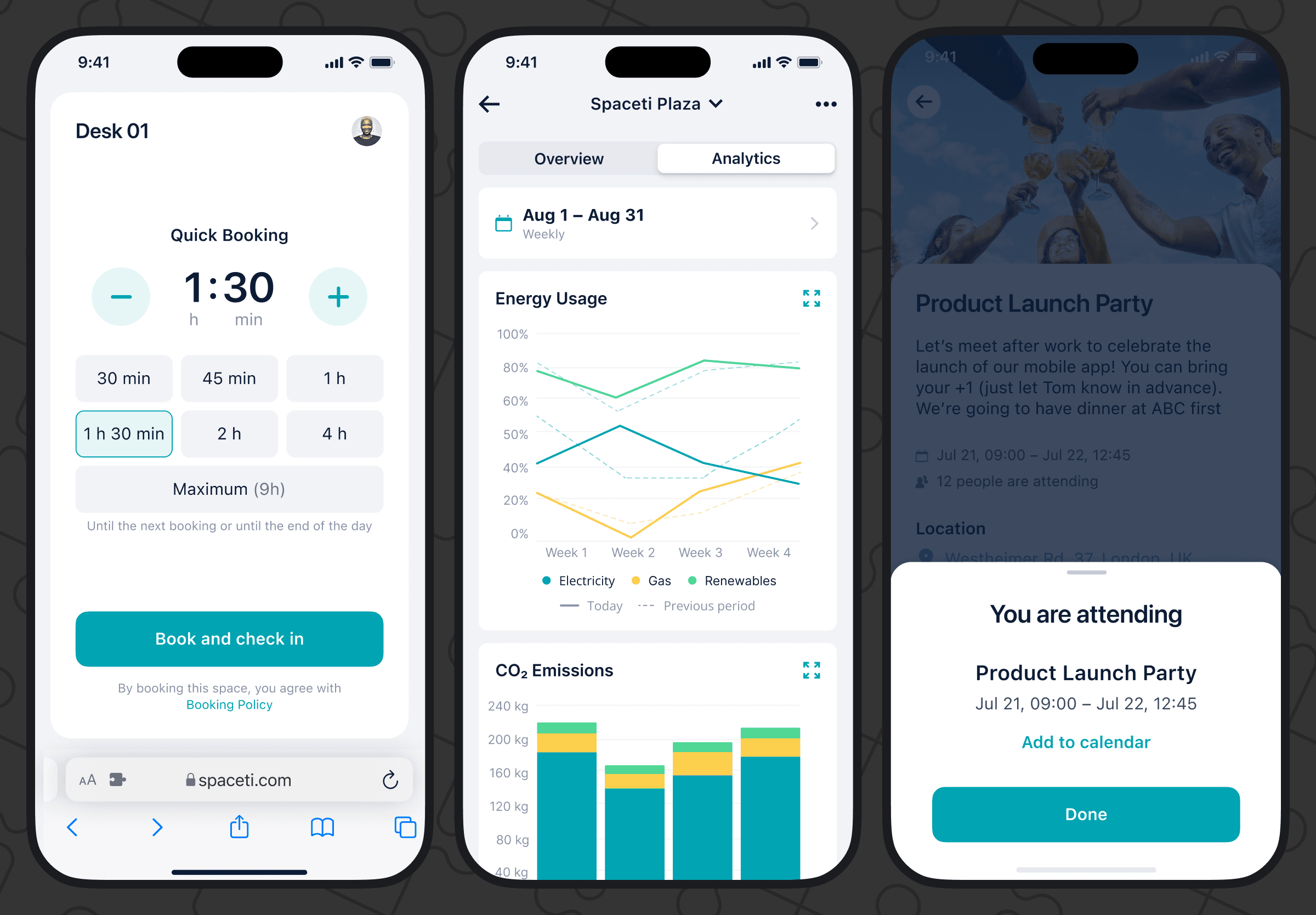 Spaceti Mobile App UI
