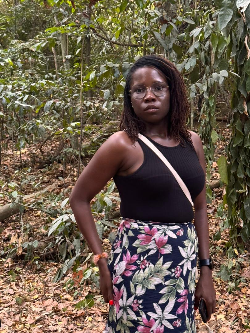 african girl in the woods