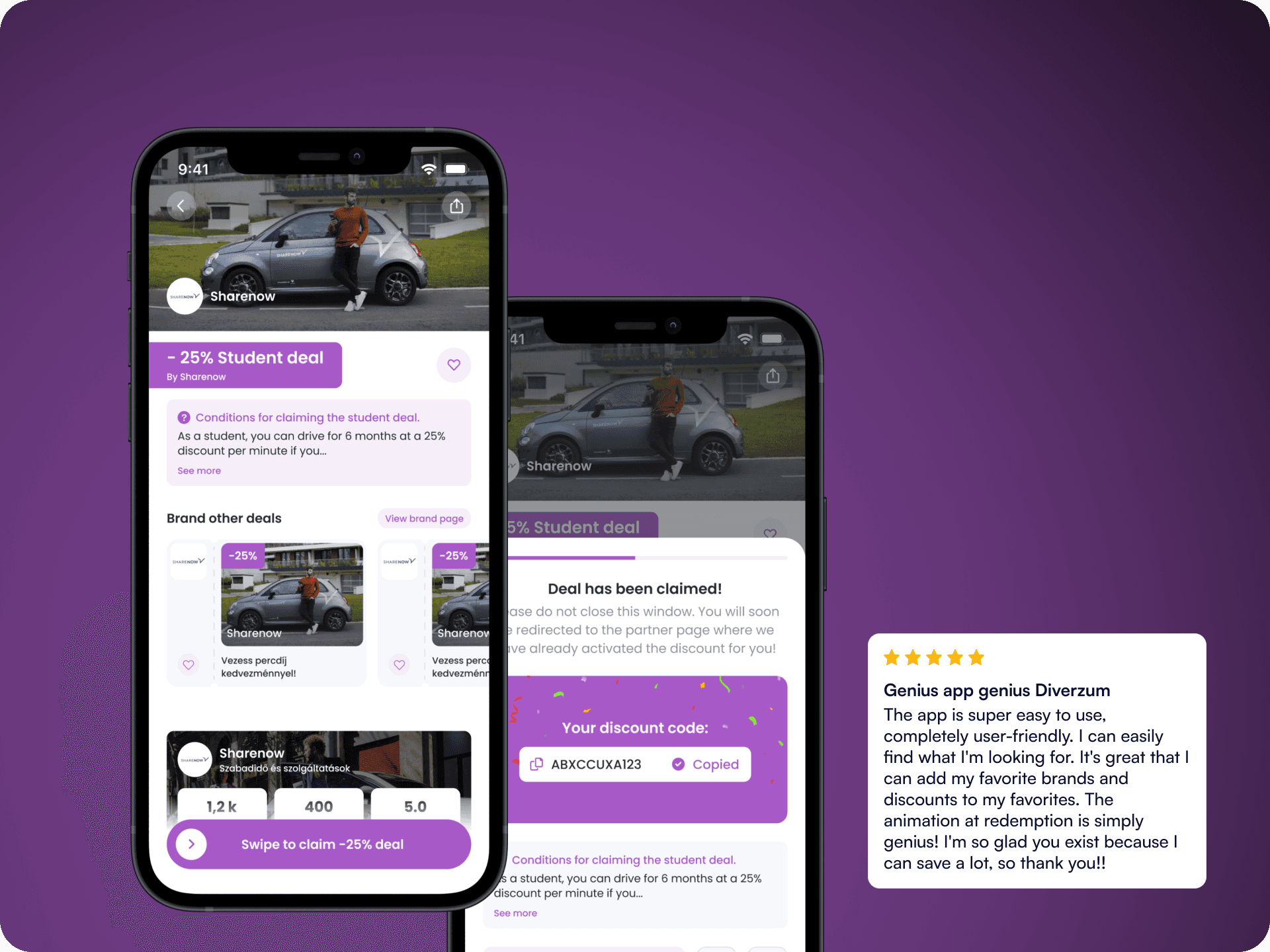 Diverzum apply discount