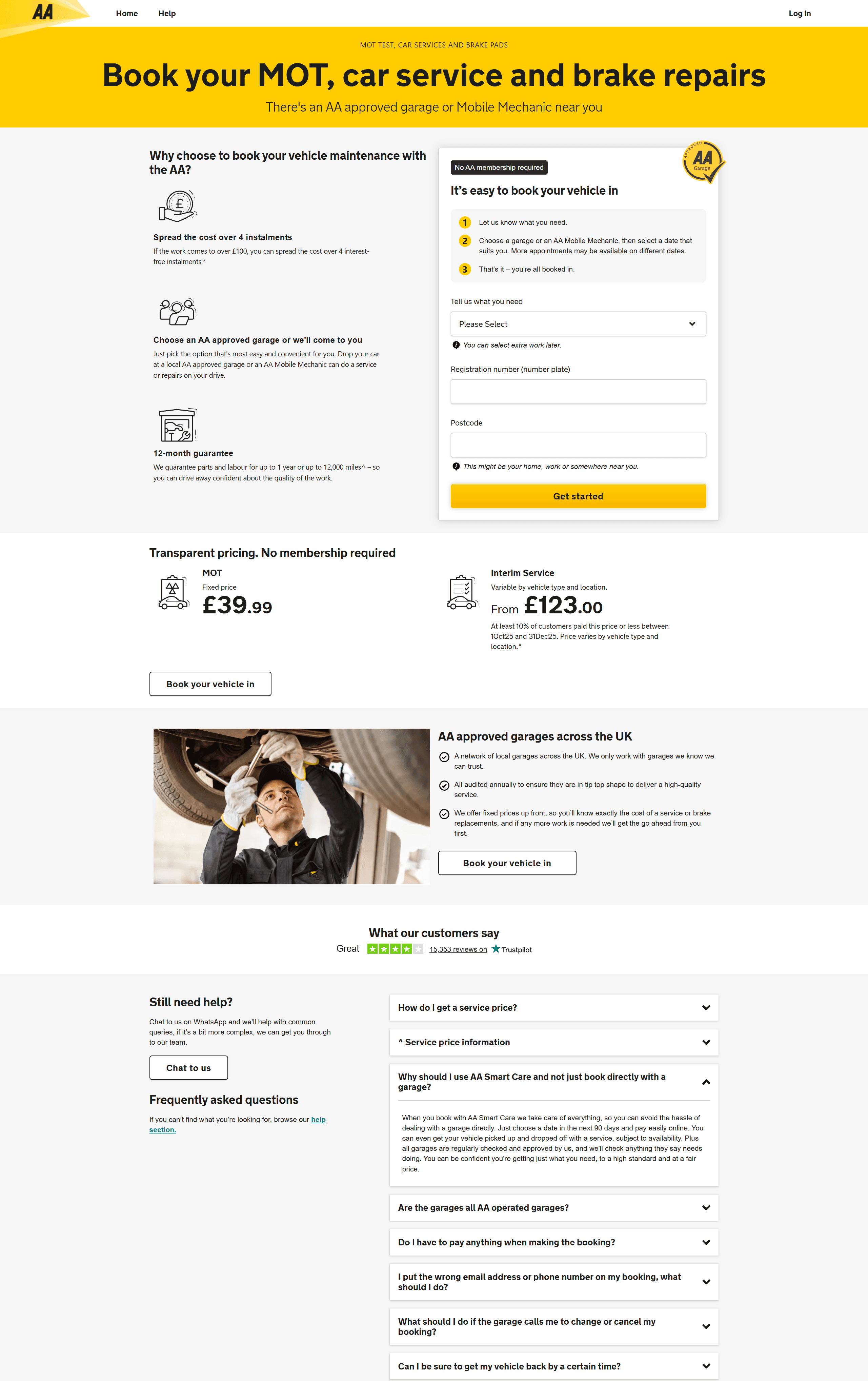 Smart Care home page