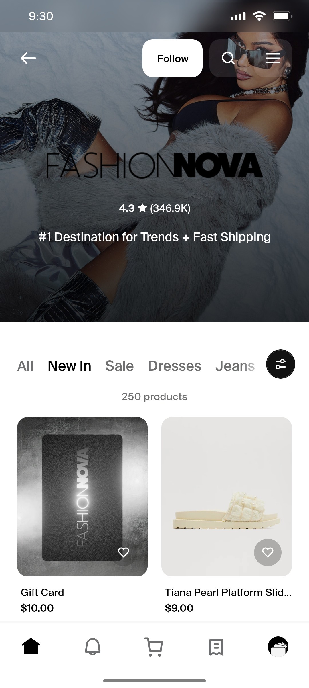 Shop App  New in sale Screen
