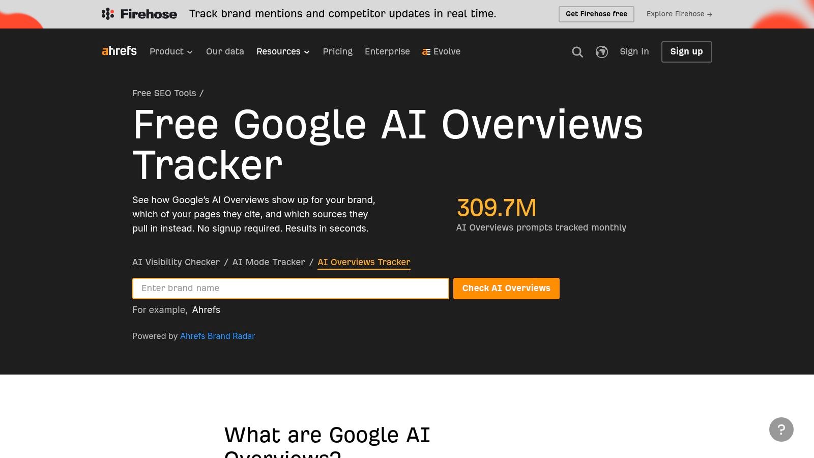 Ahrefs AI Overviews Tracker