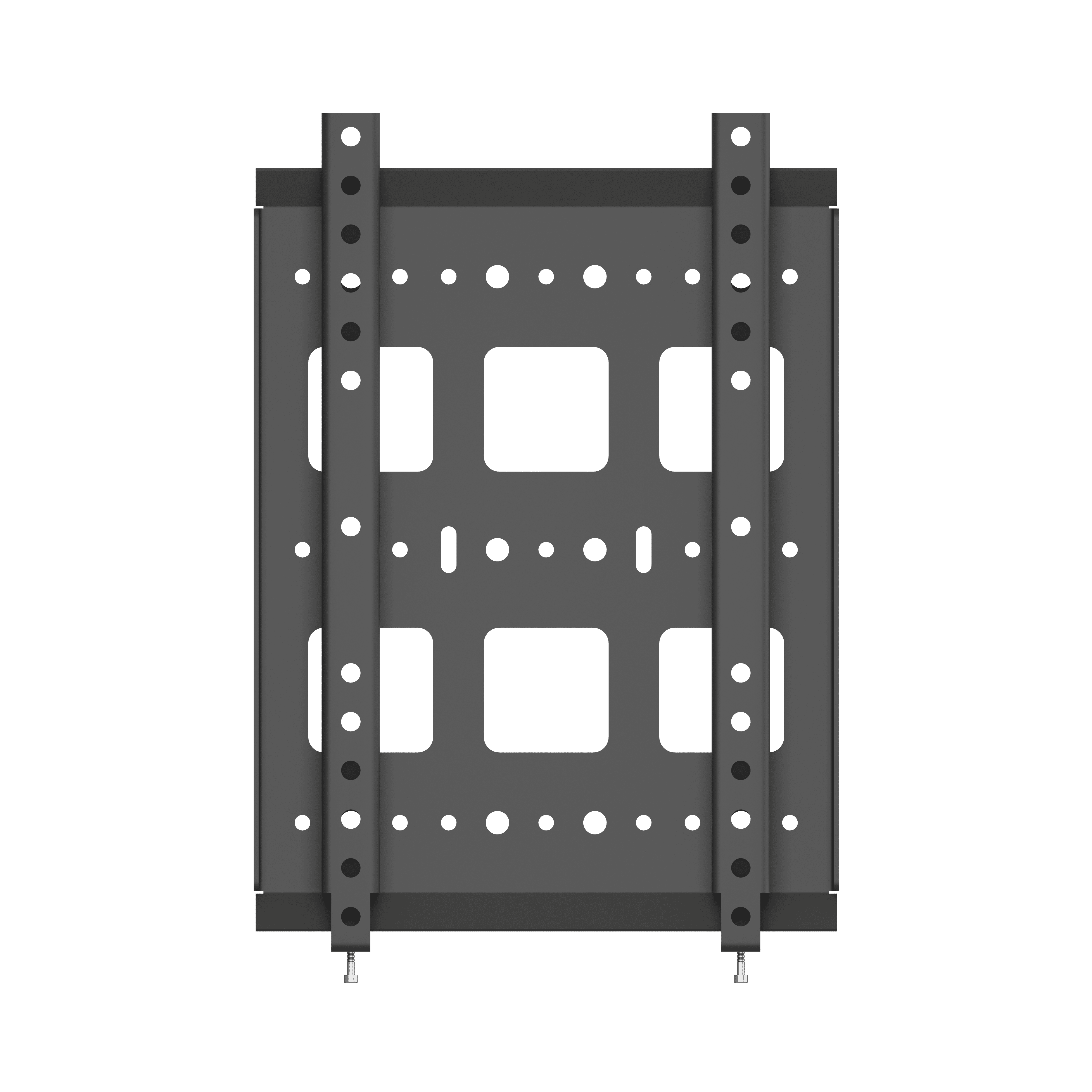 Black metal TV wall mount with holes
