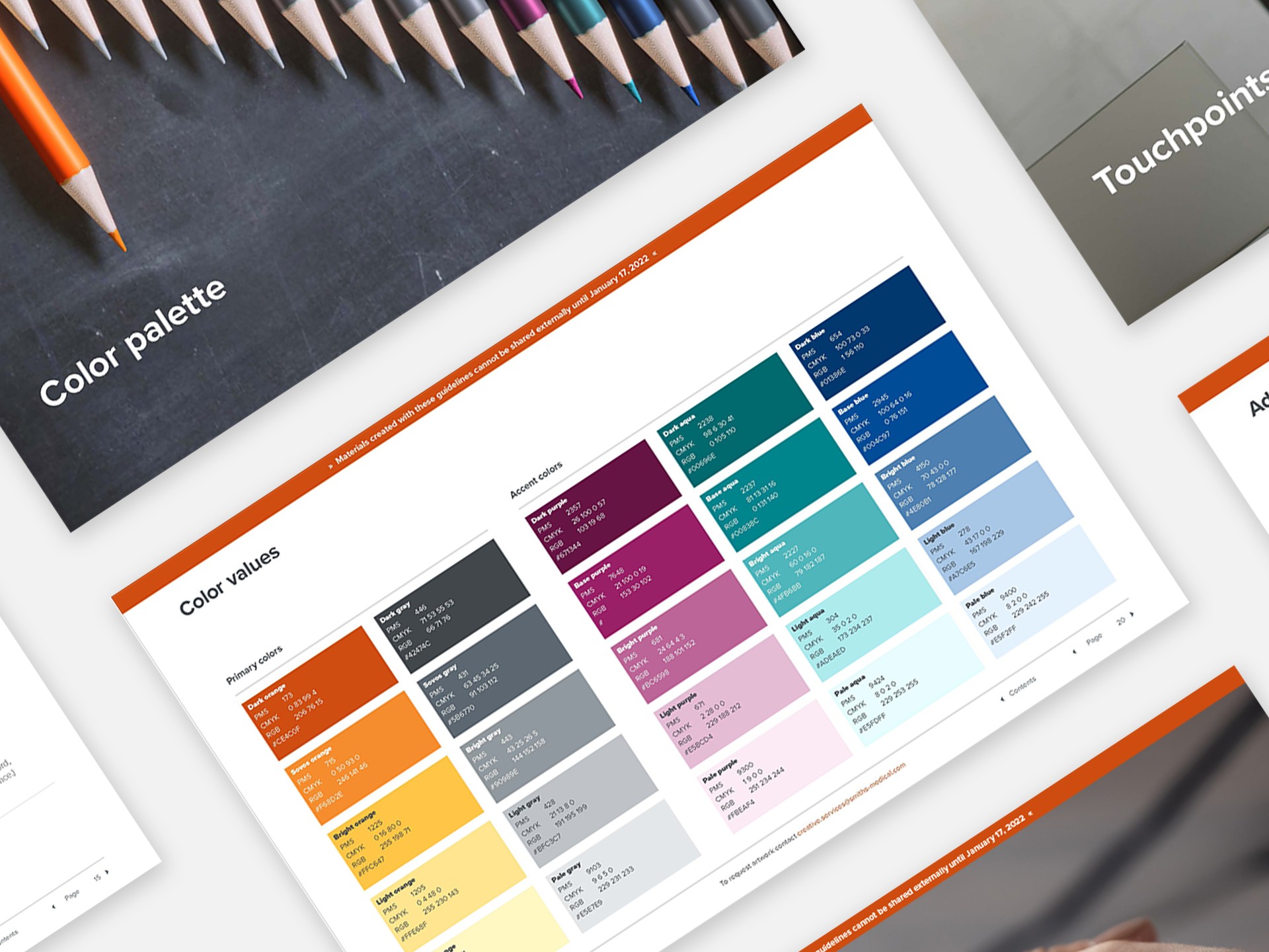 colour palette page from abrand guide