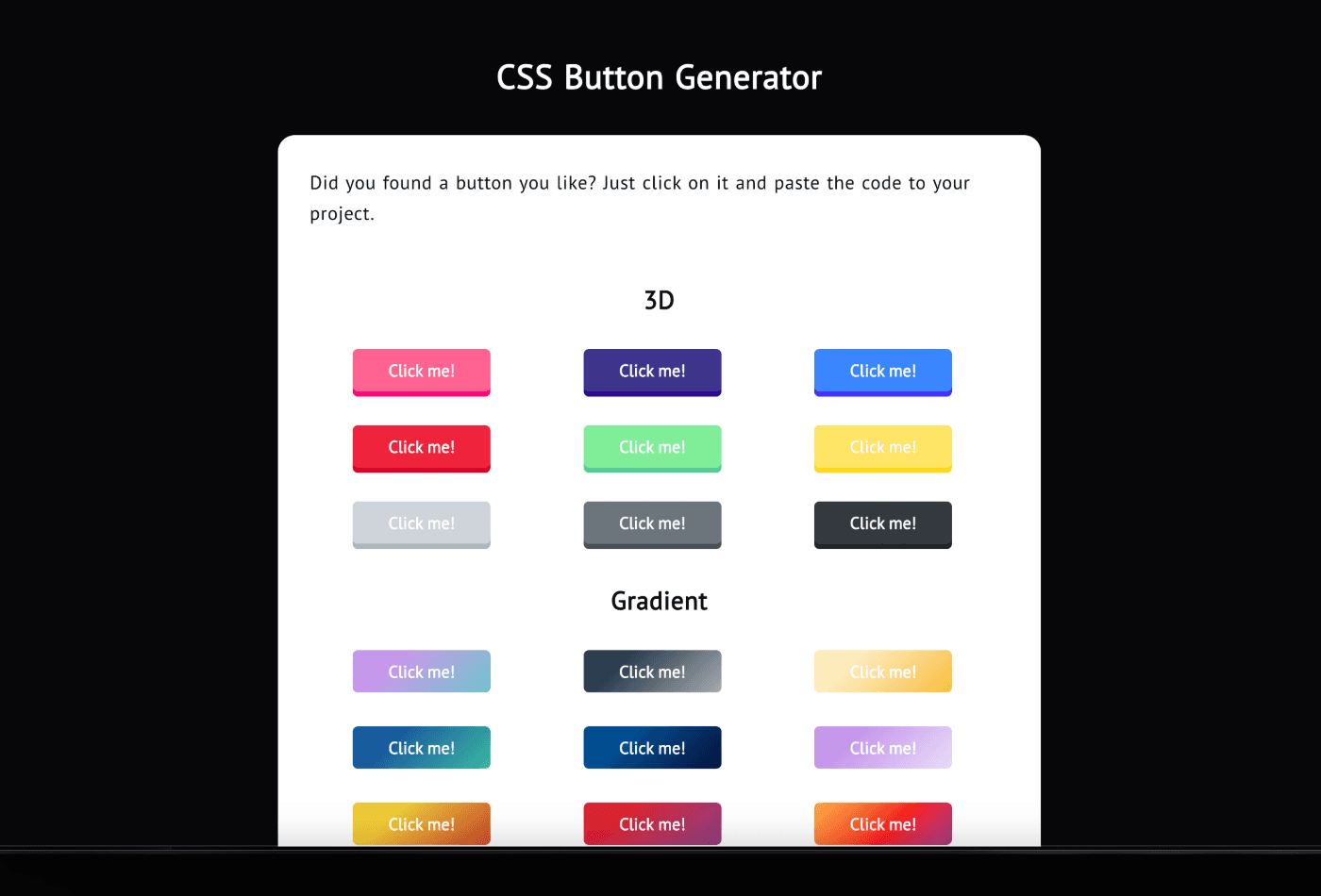 CSS button generator