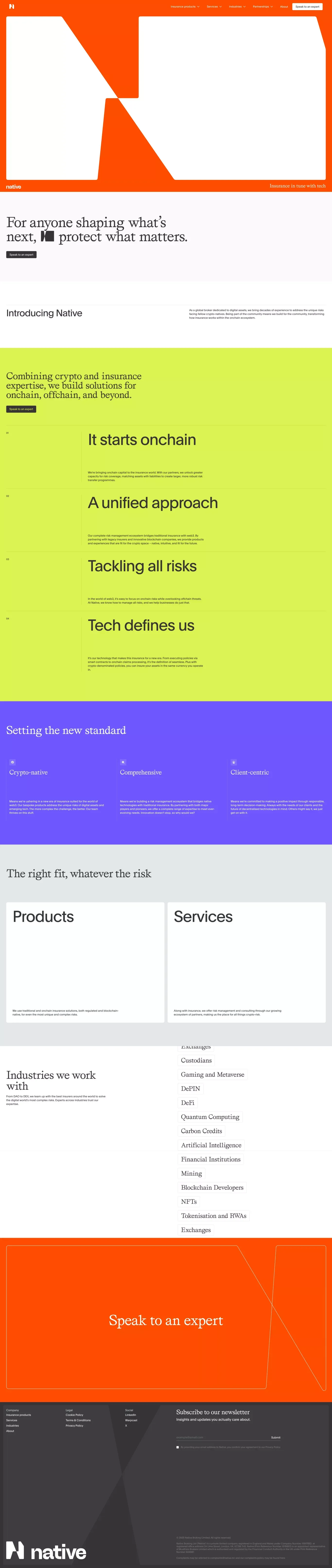 Welcome landing page screenshot showcasing Finance and NFT / Crypto / Web3 design