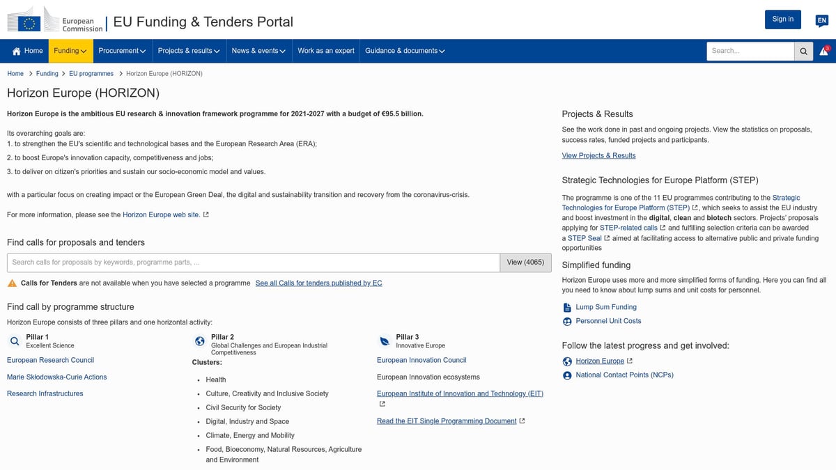 Top 8 KMU Förderprogramme 2026: Chancen Für Unternehmen - 6. Horizont Europa – EU-Förderprogramm für Innovationen