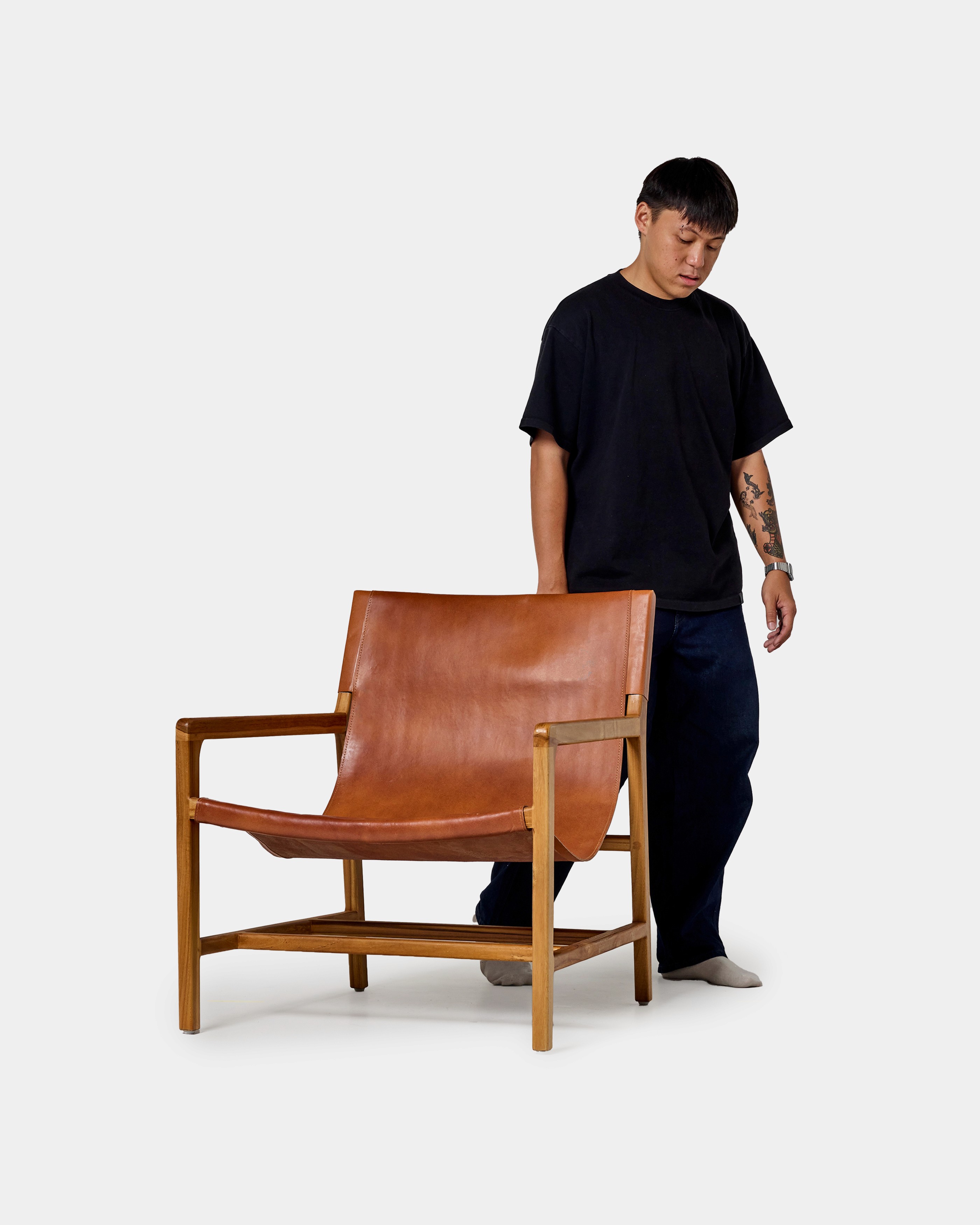 fauteuil en cuir marron