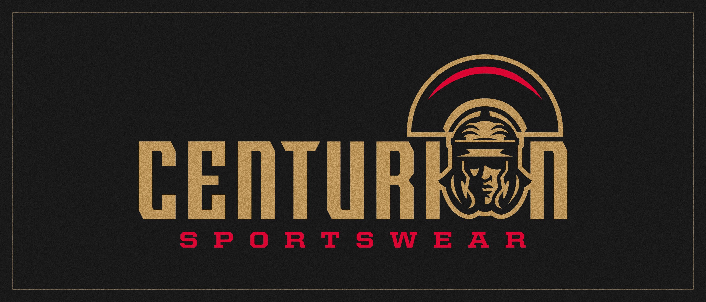 Centurion Sportswear primary logo with centurion head as the O in wordmark.