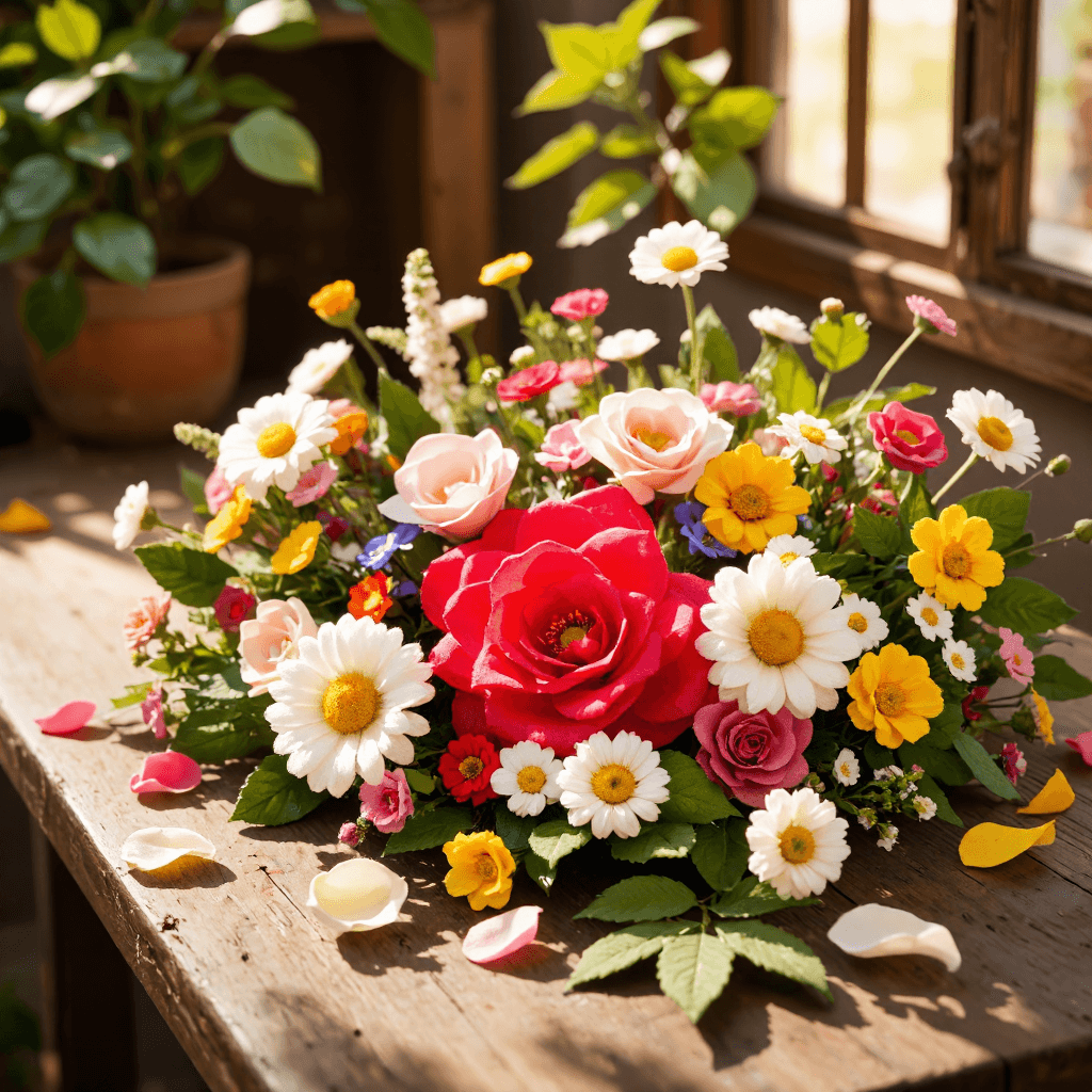 product photography of felt flowers