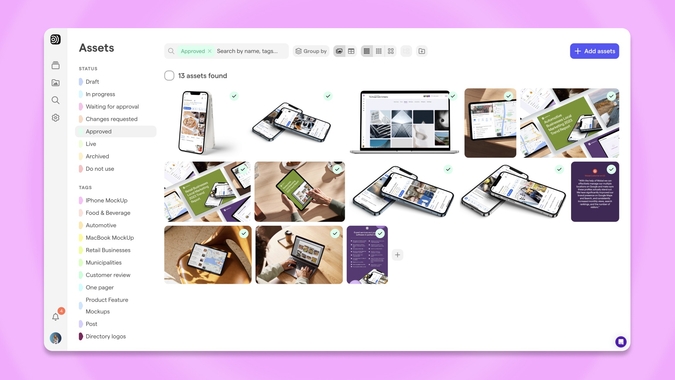 Focal app Asset library feature
