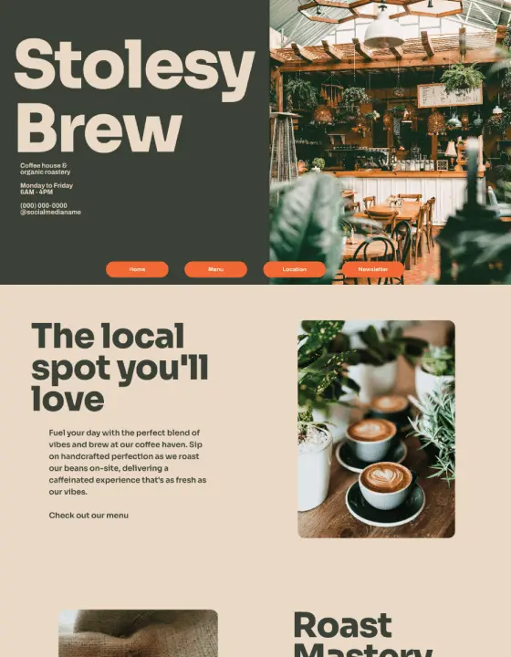 Coffee Shop Website Design