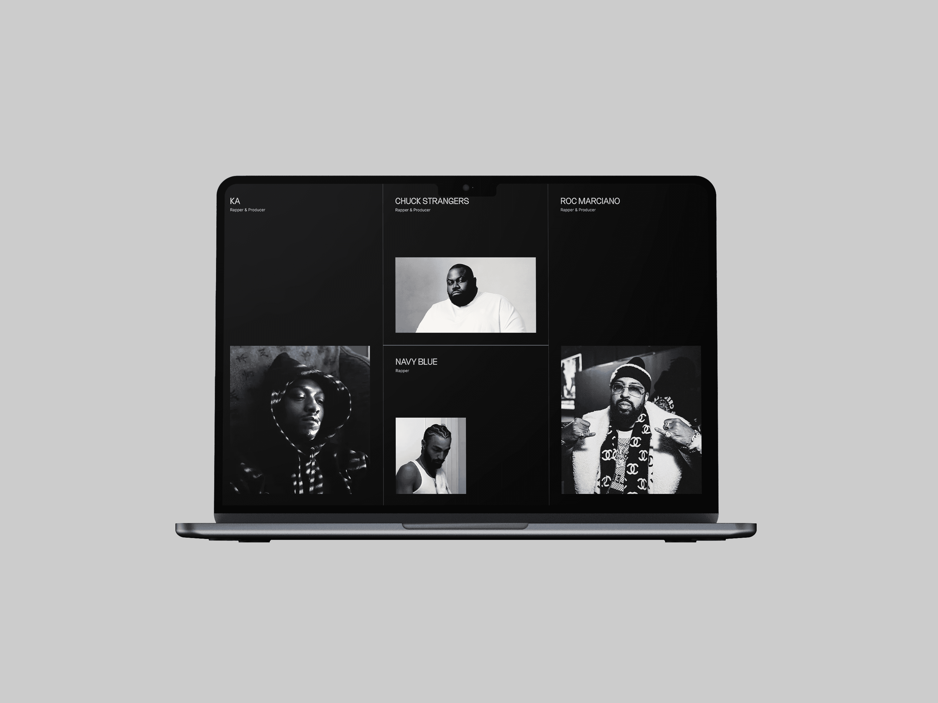 fornt view of the clients section of the website