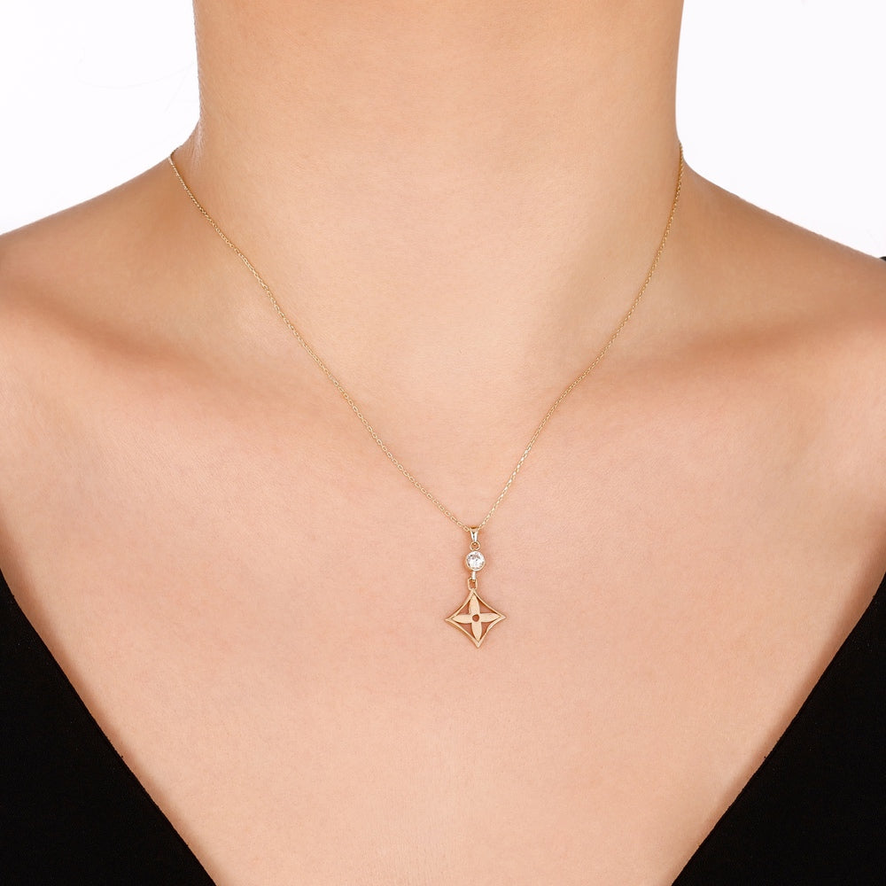 Assos Pırlanta 14 Ayar Tasarım Altın Kolye AKL0661-Y-23489 Modeli