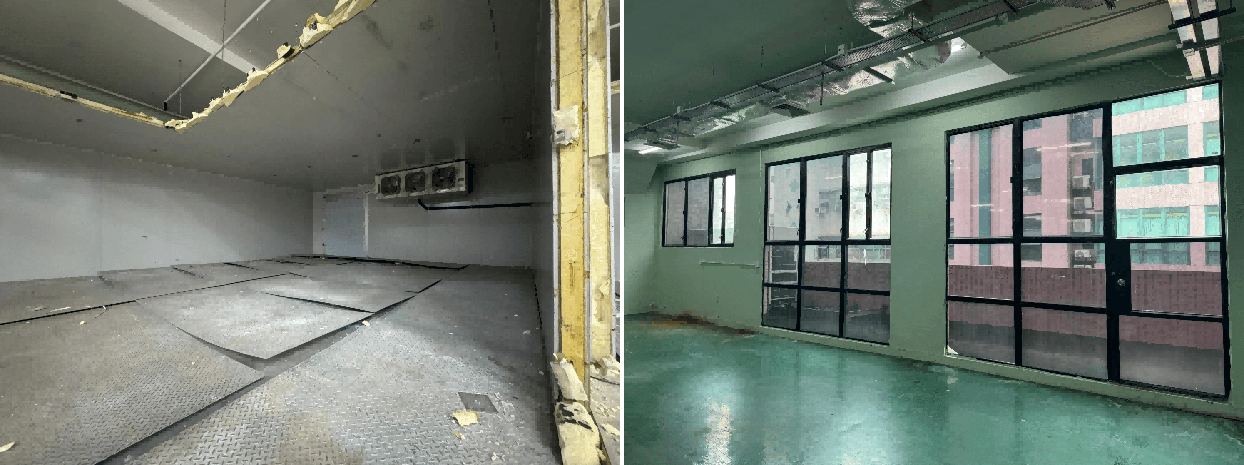粉嶺晶片廠ISO 8無塵室升級工程現場,全熱回收與天花HEPA送風設計示意 / Fanling chip plant ISO 8 cleanroom upgrade with ceiling HEPA airflow and energy recover