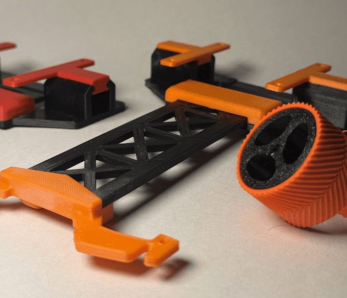 Basic chassis side view – adjustable sensor arm geometry for LFR competition build