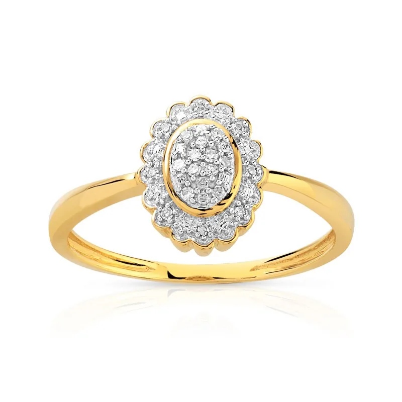 Bague en deux ors 375 sertie de diamants