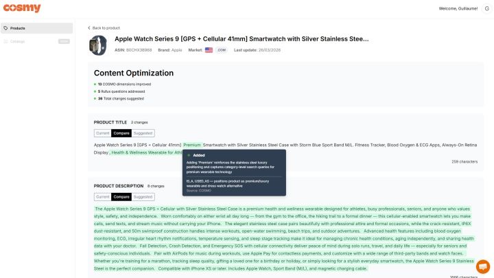 Step 4 on of Cosmy App