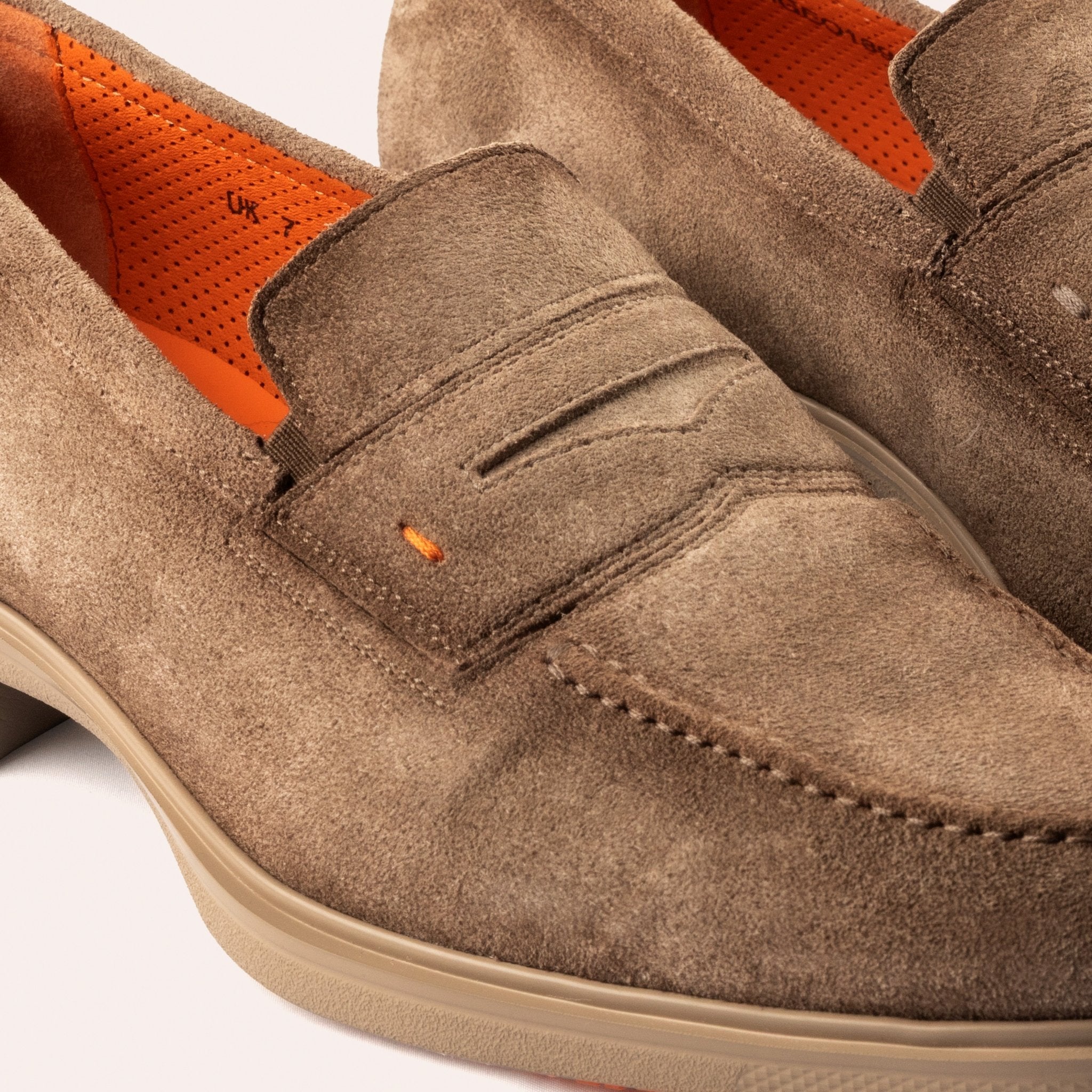 Mens's beige suede Easy loafer - Mandelli UK