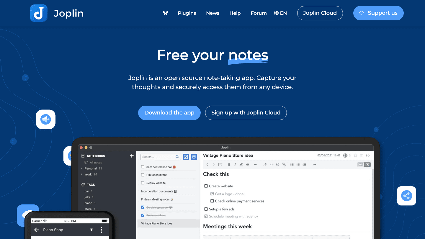 Joplin note-taking app