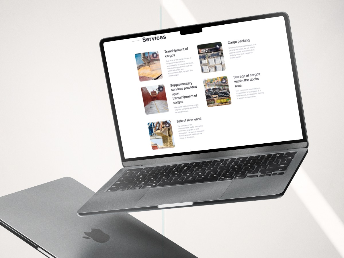 Corporate website development for the modern multimodal port hub Khersonskyi Port