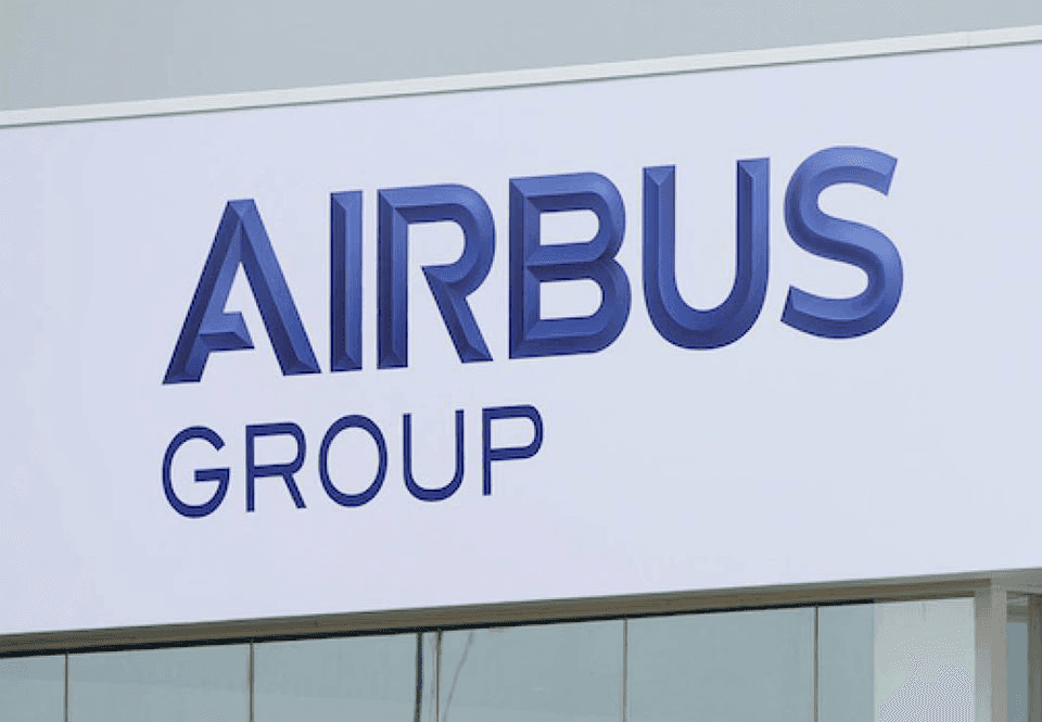 new Airbus logo as waal mounted application on an office