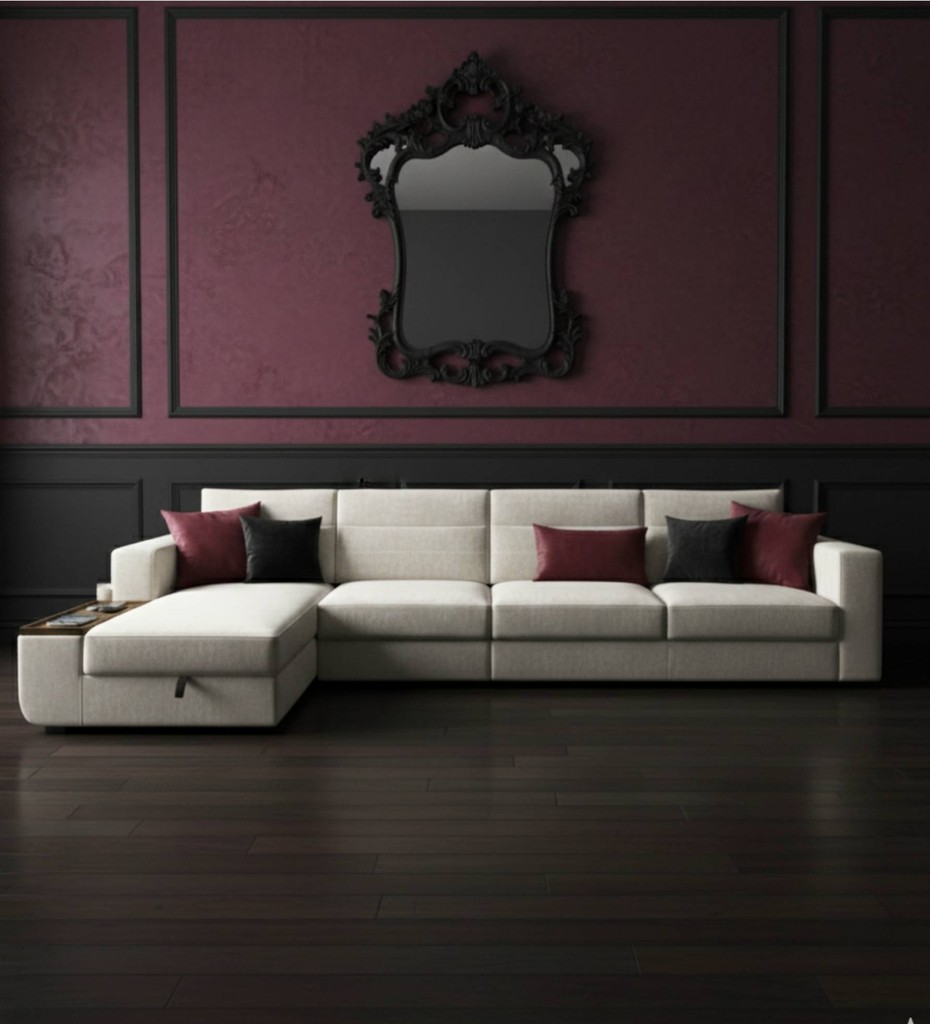 Luxury contemporary cane sofa with teal upholstery and wooden frame